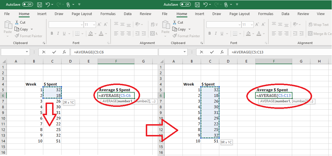 typing an equation into spreadsheets