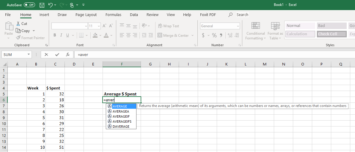 typing an equation into spreadsheet
