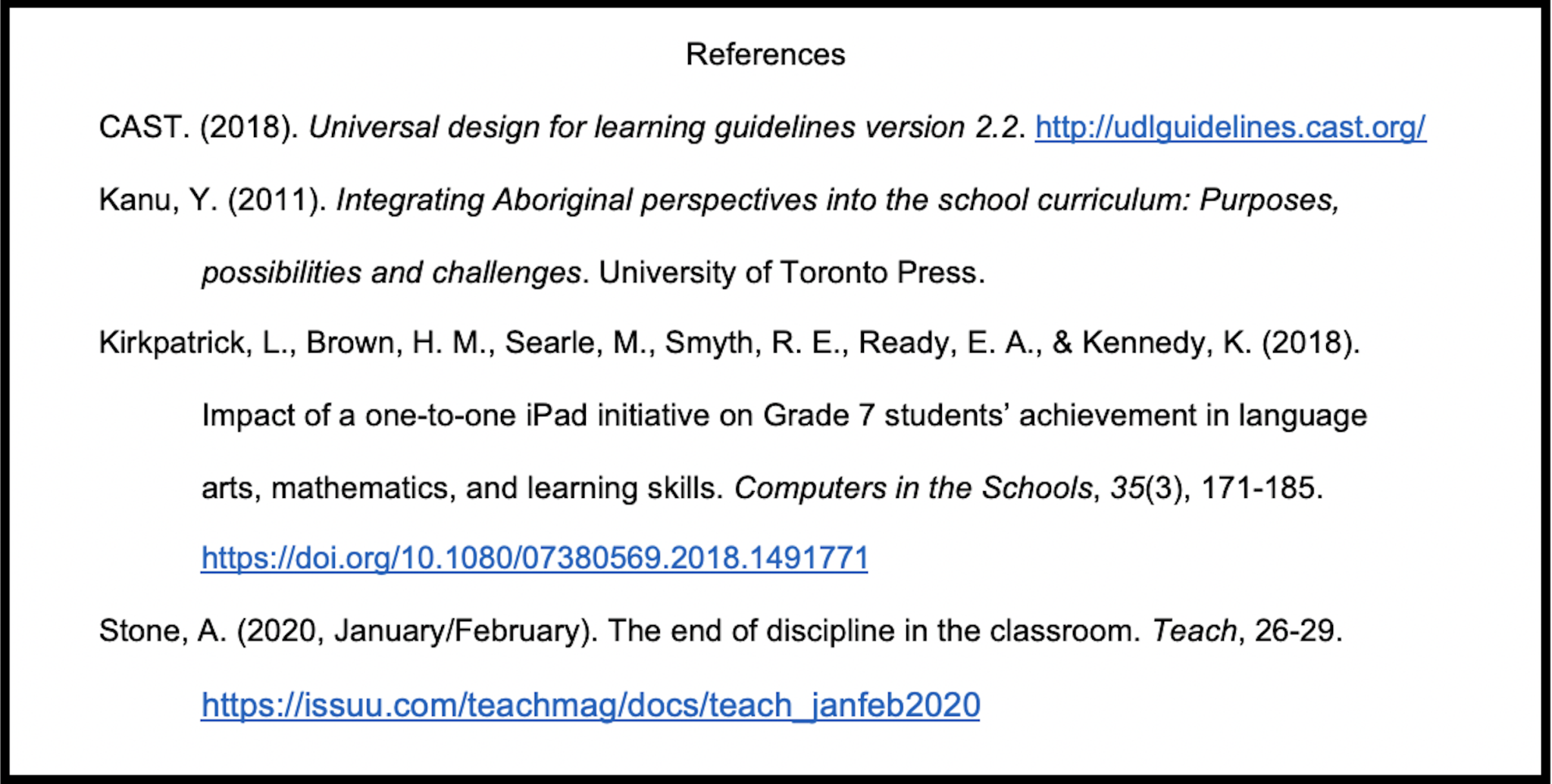 APA: Two Types of Documentation: In-text Citations and References List ...